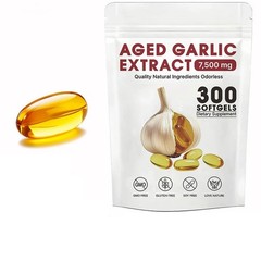 Odorless Garlic 7500mg Per Servings, 300 Softgels 2 Years Aged Garlic