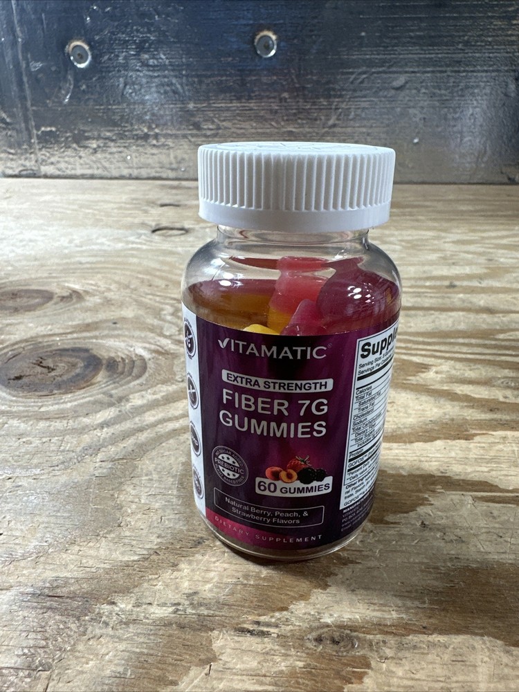 Fiber Gummies, Extra Strength, Natural Blackberry, Peach, & Strawberry, 7G, 60ct