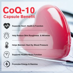 COQ 10 Coenzyme Q-10 400mg Heart Health Support, Increase Energy & Stamina