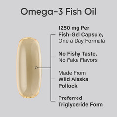 Triple Strength Omega 3 Fish Oil 1250mg – 60 Softgels for Heart Health