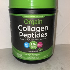 Orgain Collagen Peptides 20g Unflavor 1LB grass Fed Pasture Raised BB 8/22/26
