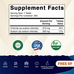 Sodium Chloride 1000mg – 365 Tablets x2 – Electrolyte Replenisher, Hydration Sup