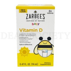 Zarbee’s Vitamin D Drops for Infants, 400IU (10mcg) 0.47oz Lot of 2