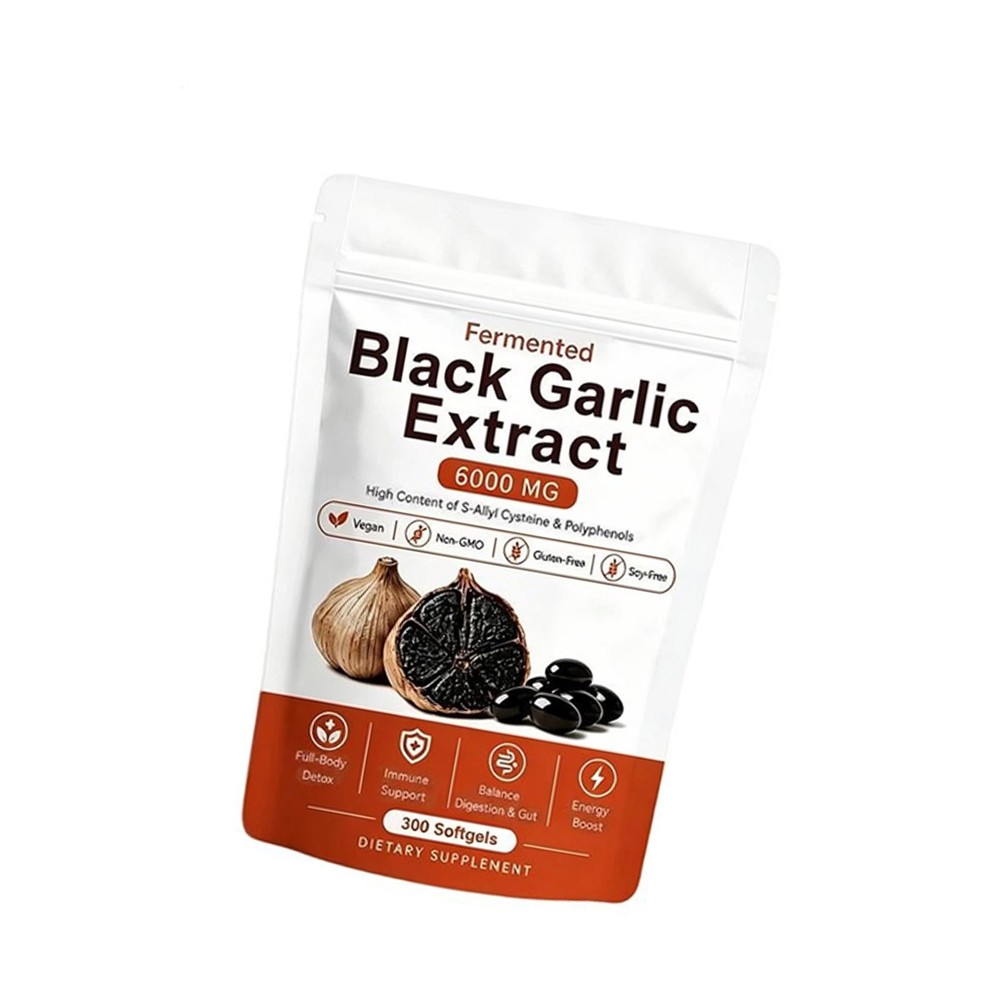 Black Garlic Extract Softgels 300ct Odorless Vegan Non-GMO Supplement NEW4N