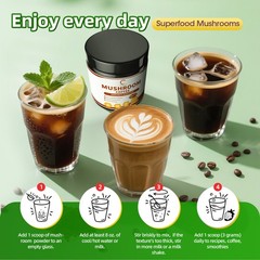 120G Mushroom Coffee Powder- Lions Mane Chaga Reishi Immunity Brain Booster