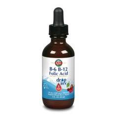 KAL B-6 B-12 Folic Acid DropIns | Natural Mixed Berry Flavor | 2 oz