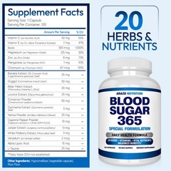 Arazo Nutrition Blood Sugar 365 Supplement – 120 Count (Pack of 1), White