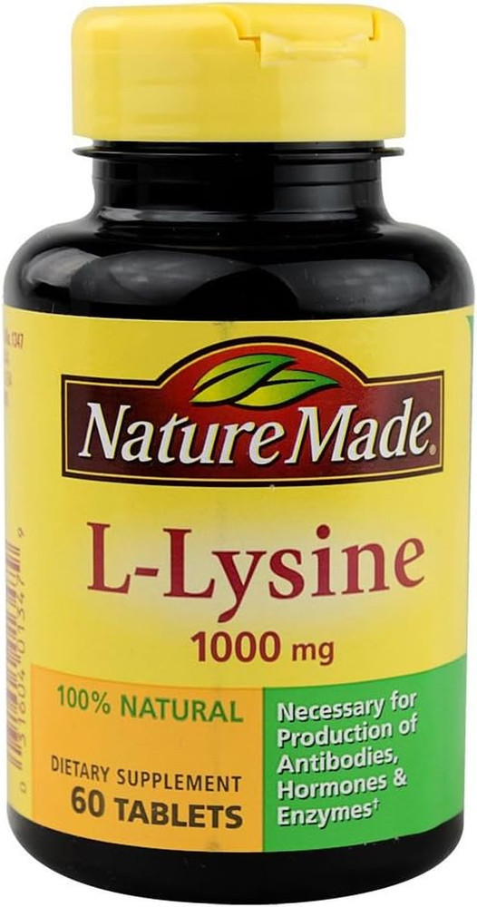 Nature Made L-Lysine 1000mg Extra Strength Protein Synthesis 60ct Pack of 3