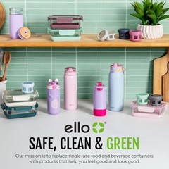 Ello Pop & Fill 16oz Tritan Plastic Kids Water Bottle 16 Ounces, Rainbows