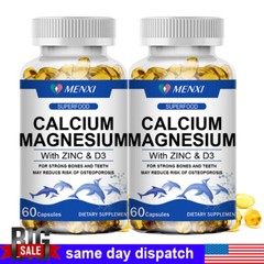 Magnesium Zinc Vitamin D3 Calcium 1000 MG Complex (2 bottles)-High Absorption