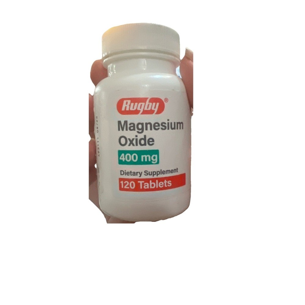 Rugby Magnesium Oxide 400 mg 120 Tablets -Expiration Date 06-2026