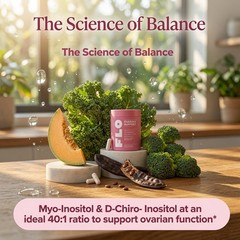 O Positiv FLO Ovarian Support Hormone Balance Inositol 90 Veggie Caps