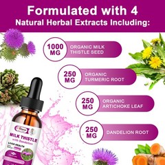 Liver Detox and Cleanse Liquid Drop Extra Strength Milk Thistle Seed Extract