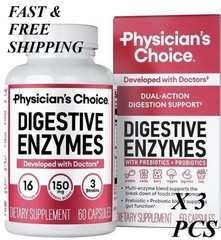 Physician’s CHOICE Digestive Enzymes – Multi Enzymes, Organic Prebiotics – 60 C