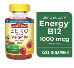 Nature Made Zero Sugar Energy Vitamin B12 Gummies Sugar Free Gummies 120Ct.