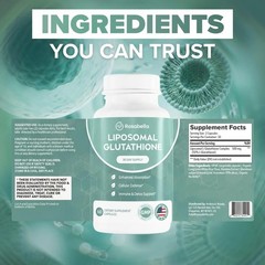 Rosabella Liposomal Glutathione 500mg Capsules Skin Immune Detox 60 Pills