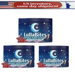 3pk NEW LullaBites Natural Sleep Gummies Strawberry Stars Flavor 60 Gummies US