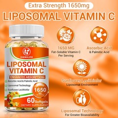 Liposomal Vitamin C 1650mg -60 Capsules – High Absorption Supplements