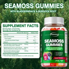 Seamoss Gummies 3000mg – Detox,Thyroid Health, Digestive and Immune Support