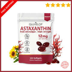 Astaxanthin 12mg 120 Softgels, 4 Month Supply,Triple Strength,Non-GMO,Eye Health