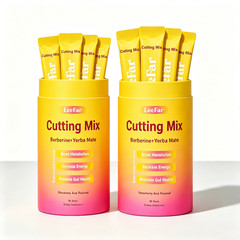 2PCS LeeFar Cutting Drink Mix Berberine Yerba Mate 30 Sticks Strawberry Acai