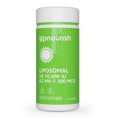 UpNourish Liposomal Vitamin D3 10000IU K2 MK-7 200mcg Softgels 365ct