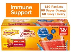 Emergen-C Vitamin C 1000 mg Immune & Energy Suppport 120 Packets Exp 3/2027