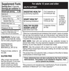 Member’s Mark 100% Natural Psyllium Husk Fiber Capsules 400 Count 08/2025+