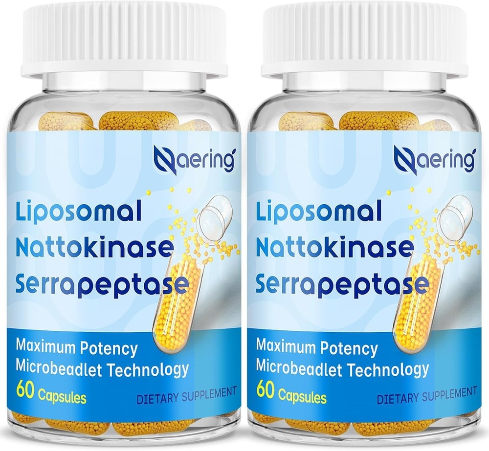 Liposomal Nattokinase 12000 FU Serrapeptase 360000 SPU Enzyme Supplement – En…