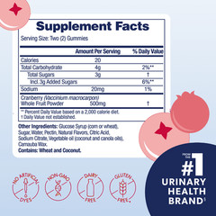 AZO Cranberry Urinary Tract Health Gummies Dietary Supplement 2 Gummies = Glass