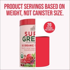 Country Farms Super Greens Organic Drink Mix 50 Superfoods 10.6 Ounce