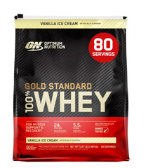 Optimum Nutrition, Gold Standard 100% Whey, Vanilla Ice Cream, 5.64 lbs.
