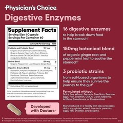 Physician’s Choice Digestive Enzymes 16 Multi Enzymes Organic Prebiotics