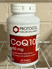 Protocol For Life Balance CoQ10 400 mg – 60 Softgels – Cardio, Exp 10/2027