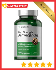 Ashwagandha Capsules | 4500 mg | 120 Count | by Horbaach……