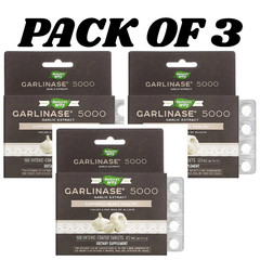 Nature’s Way Garlinase 5000 320 mg Enteric-Coated Tablets 100 Count Pack of 3