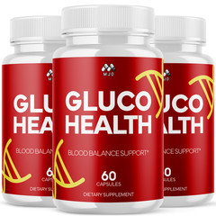 (3 Pack) Gluco Health Advanced Support Blood Sugar Supplement 180 Capsules