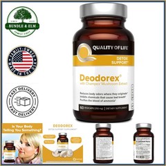 Mushroom Extract Detox Support for Odor Elimination, 60 Easy-to-Swallow Capsules