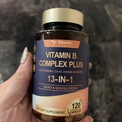Totaria 13-in-1 Vitamin B Complex Plus with Vitamin B1-B9 B12 and C D3 K2 120cap