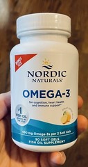 Nordic Naturals Omega-3, Lemon Flavor 90 Soft Gels 690 Mg Fish Oil Exp 9/26