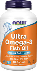 Supplements, Ultra Omega-3 Molecularly Distilled and Enteric Coated, 180 Soft…