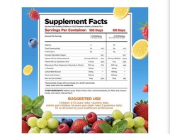 Ecofib Magnesium Glycinate Gummies L-Theanine Lemon Balm Chamomile 120ct