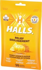 Halls Mentho-Lyptus Honey Lemon Bag, 30 Lozenges – Pack of 2
