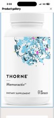 THORNE -Memoractiv -Nootropic Brain Supplement for Focus, Cognitive 60 Capsules