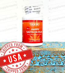 Happy Saffron Plus – 90 Vegan Capsules with Saffron Extract, Curcumin & Zinc
