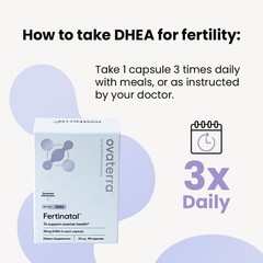 Natural Plant-Based DHEA Fertility Supplement for Women – 90 Capsules, 25mg Each