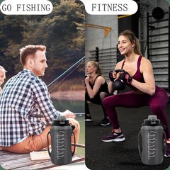LELExilan 64oz Foldable Silicone Water Bottle with Straw, 64 Ounces, Black