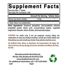 Best Naturals Boron Supplements 5 mg 240 Tablets