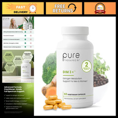 DIM 3+ Vegan Capsules – 60 Count | Supports Estrogen Metabolism & Detox | Antiox