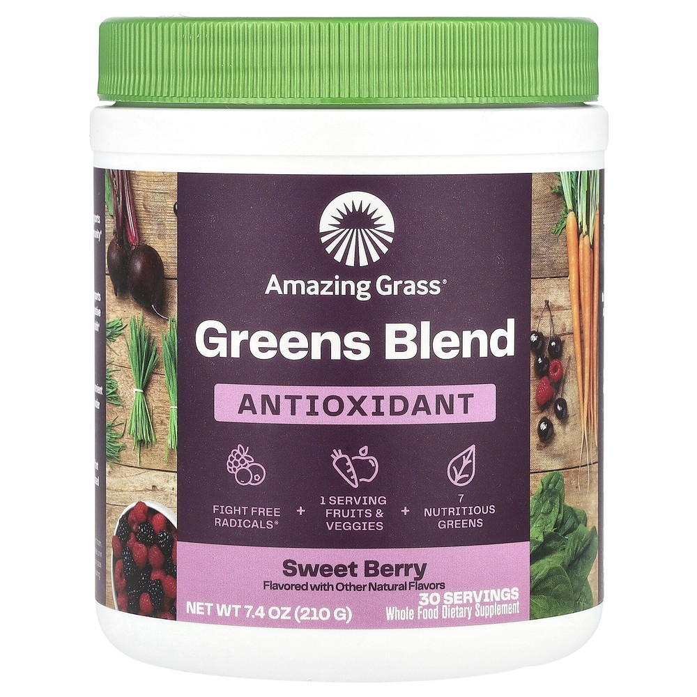Amazing Grass Green Superfood Sweet Berry Flavor 7 4 oz 210 g Gluten-Free ,